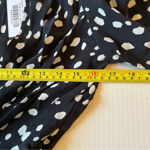 AMOUR VERT Sz XS Fantasia Washable 100% Silk Jumpsuit Black White NWT - Picture 14 of 16